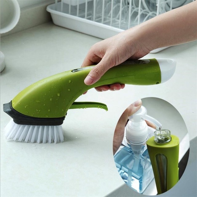 2 In 1 Bathroom Cleaning Brush Soap Dispenser Floor Tile Cleaner Brush  Kitchen Sink Scrubber Home Cleaning Supplies - AliExpress